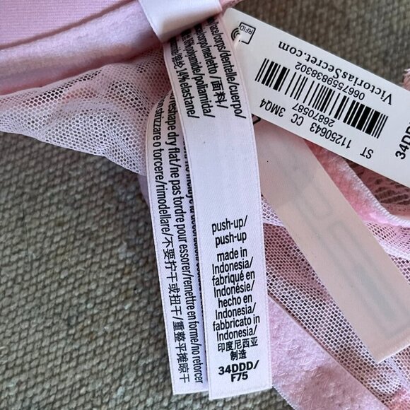 Victoria's Secret Woman's Pink Sexy Tee Push-Up Front Close Lace Bra Sz 34DDD - Picture 7 of 10